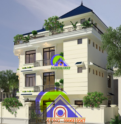 Thiết Kế Nhà Biệt Thự 4 Tầng Vượt Nhiều 10 Mét Đẳng Cấp Sang Trọng